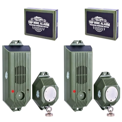 2-Pack Tactiko Rechargeable Safety Perimeter Trip Alarm | 129 dB |USB/Solar - style: 2 Pack