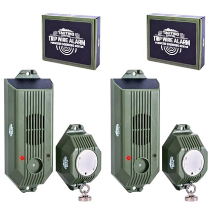 2-Pack Tactiko Rechargeable Safety Perimeter Trip Alarm | 129 dB |USB/Solar - style: 2 Pack