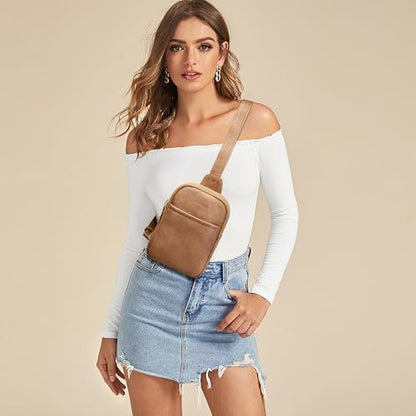 Crossbody Sling Bags & Fanny Packs - Women's Belt Bag Gifts - color: 1-light Brown