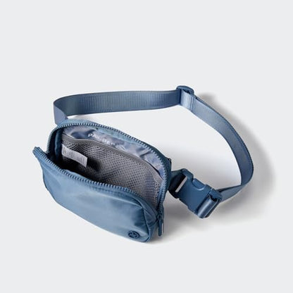 Pander Nylon Fanny Pack for Women, Two-Way Zipper Crossbody Bag - color: Indigo Blue