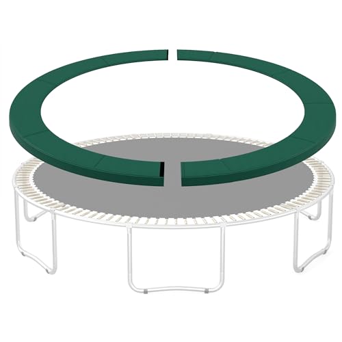 SONGMICS Replacement Trampoline Safety Pad Mat, 10ft 12ft 14ft 15ft Standard Size, Spring Cover, UV-Resistant, Tear-Resistant, Edge Protection - color: Dark Green, size: 14FT, style: Removable