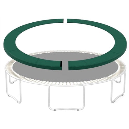 SONGMICS Replacement Trampoline Safety Pad Mat, 10ft 12ft 14ft 15ft Standard Size, Spring Cover, UV-Resistant, Tear-Resistant, Edge Protection - color: Dark Green, size: 14FT, style: Removable