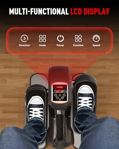 HARISON Under Desk Elliptical Machine with LCD Display for Home