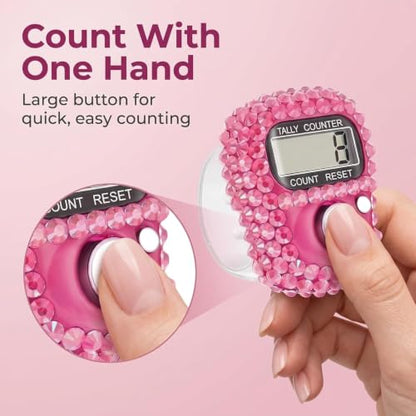 Electronic Finger Tally Counter Clicker Counter,Portable Digital Display Tally Counter,Convenient Resettable Mini Lap Counter for Golf Goods Counting Accessories,Track and Field Lap Counters - color: Blue