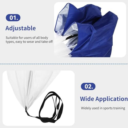 Cyrank Running Parachute, Adjustable Running Speed Training Speed Training Parachute Sports Power Drills Chute for Youth and Adults