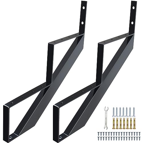 Steel Stair Risers 2 Step, Metal Stair Stringers for Deck Height 19.5 inches, Steel Stair Step Riser for Outside Stairs (2Pack) - size: 2 Step