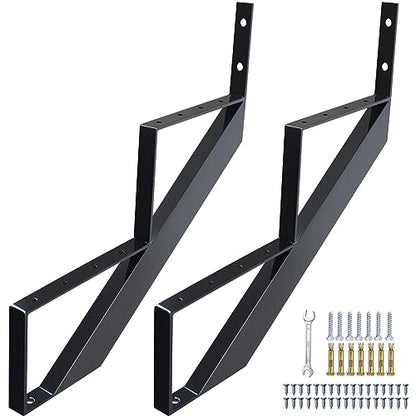 Steel Stair Risers 2 Step, Metal Stair Stringers for Deck Height 19.5 inches, Steel Stair Step Riser for Outside Stairs (2Pack) - size: 2 Step