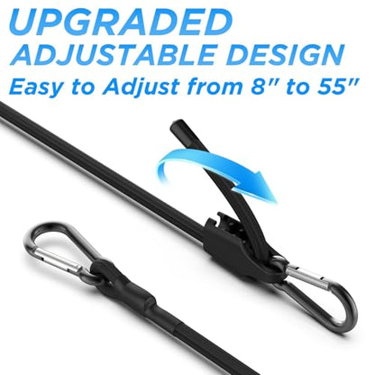 SDTC Tech 48 Inch Adjustable Bungee Cords with Carabiner Hooks - size: 48 inch-4 pack