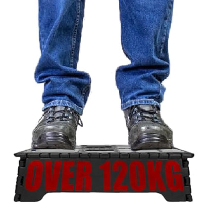 Wide Step Stool Half Step Platform Non-Slip Climbing 500lb
