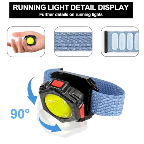 Running Light 300 Lumen, Wrist Light Rechargeable USB-C, 4 Modes