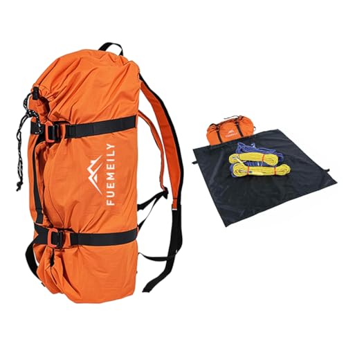 Rock Climbing Rope Bag, Foldable, Adjustable Straps - color: 1-orange
