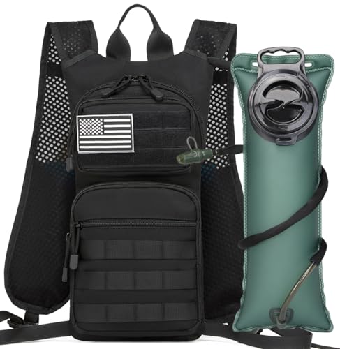 Insulated Hydration Pack Hiking Water Backpack Running Vest with 3L TPU Bladder Bag for Marathon Cycling Men - color: Black T