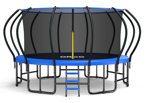 ORCC Kids Trampoline with 8-12 Added Stabilizer Bars, 1300LBS Weight Capacity Outdoor Trampoline 16 14FT Yard Trampolines for Kids Adults - size: 16FT