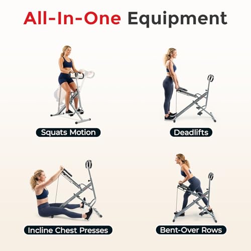 Sunny Health & Fitness Row-N-Ride Squat Assist Trainer for Home Exercise - color: Grey