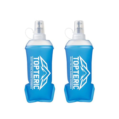 Collapsible Soft Flask Water Bottle, TPU Soft Folding Flexible Water Bottles for Hydration Pack/Running Vest, BPA/PVC Free, Ideal for Running Hiking Cycling Climbing (250ml-2 Pack) - style: 250ml-2 Pack