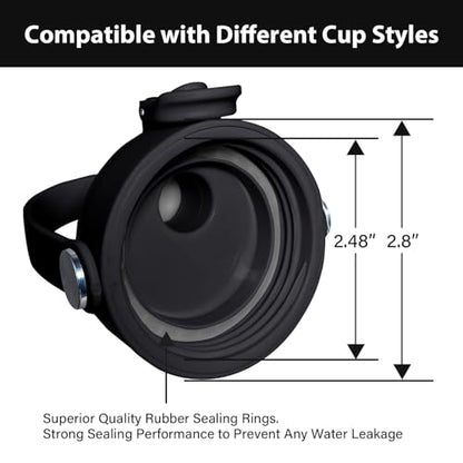 SENDESTAR Straw Lid for Hydroflask Wide Mouth Water Bottle with 12,16,18,20,24,32,40,64 oz, Auto Flip Straw Top Cap fit Most Wide Mouth Bottles, Sports Cap Water Bottle Accessories Top Replacement - color: Black