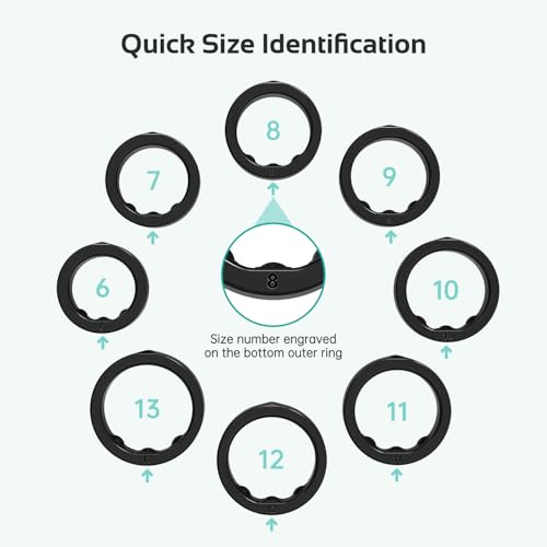 Opove O Ring Sizing Kit - Size First Before You Buy, Choose from 8 Sizes - Sizes 6 to 13, Find The Perfect Smart Ring, Stylish Design, Only Compatible with O Ring Smart Ring - color: Black, size: 6-13 Sizing Kit