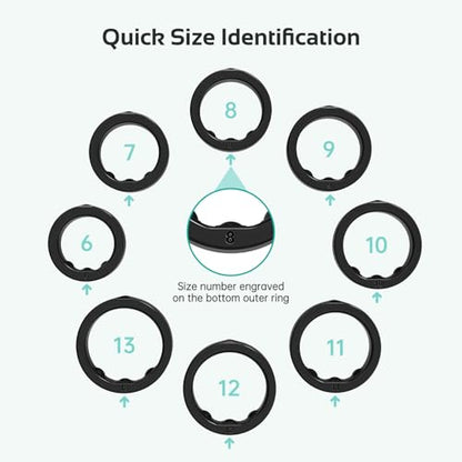Opove O Ring Sizing Kit - Size First Before You Buy, Choose from 8 Sizes - Sizes 6 to 13, Find The Perfect Smart Ring, Stylish Design, Only Compatible with O Ring Smart Ring - color: Black, size: 6-13 Sizing Kit