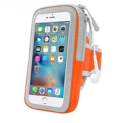 Arm Band Outdoor Night Run Jogging Mobile Phone Bag Sweat Proof Phone Pouch Waterproof Wrist Arm Bag(Orange-Large)