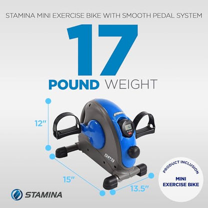 Stamina Exercise Bike with Smooth Pedal System - color: Blue
