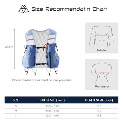 Haimont 10L Trail Running Hydration Vest with Soft Flasks - color: Blue, size: Small