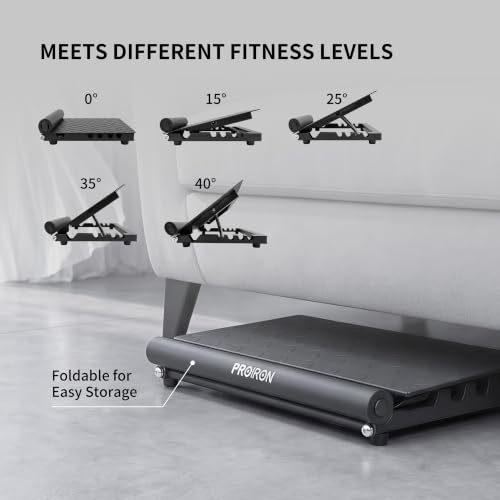 PROIRON Steel Slant Board for Calf Stretching，Calf Stretcher Slant Board for Squats 5 Adjustable Incline Angles，Incline Board 660lbs Weight Capacity for Ankle Stretching Training Home Gym