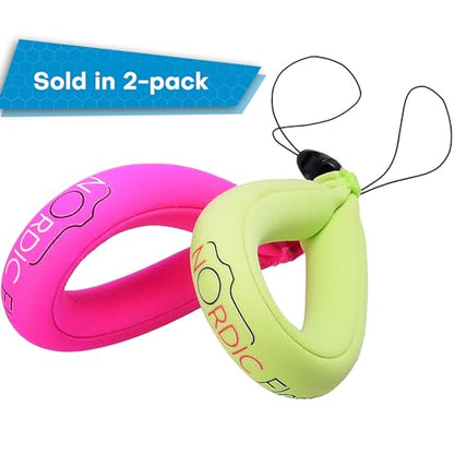 Nordic Flash Floating Wrist Strap (2-pack) for Phone & Action Camera - Compatible with GoPro Hero 13, Insta360 X4, DJI Action 5 Pro, OM System TG-7, Kodak PixPro WPZ2 & iPhone - Pink & Green - color: Pink & Green