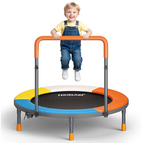 3FT Foldable Mini Trampoline with Height-Adjustable Handle for Kids