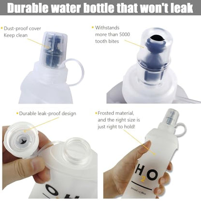 HECHZSO 2 Pack 500ml Soft Flask Running Water Bottles for Running Vests