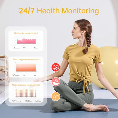 Smart Ring for Women & Men, Health Tracker Ring, Fitness Tracker Ring - color: Gold, size: 6#