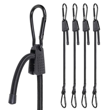 EXVITAL Adjustable Bungee Cords with Hook 36" Elastic Carabiner Bungee Cord Heavy Duty Bungee Straps for Outdoor Camping, Tents, Cargo 4PCS Black - size: 36"-4pcs