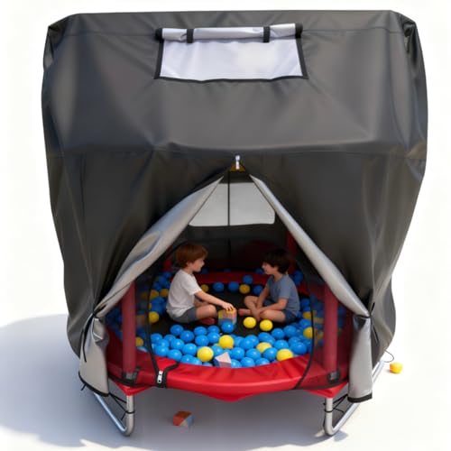 JINLI Trampoline Cover Round Waterproof Outdoor Protector Heavy Duty 600D Oxford Weather Resistant Dust UV Rain Snow Cover - color: Black