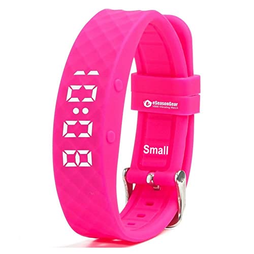 VB80 12 Alarm Vibrating Watch, Silent Vibration Shake Wake ADHD Medication Reminder - color: Pink-Small