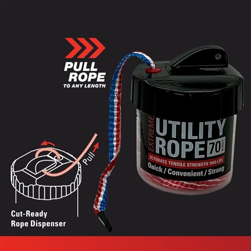 Rapid Rope Canister, 70ft Patriot Tactical Paracord, 1100lb Test, USA Made - size: 70ft, style: Patriot