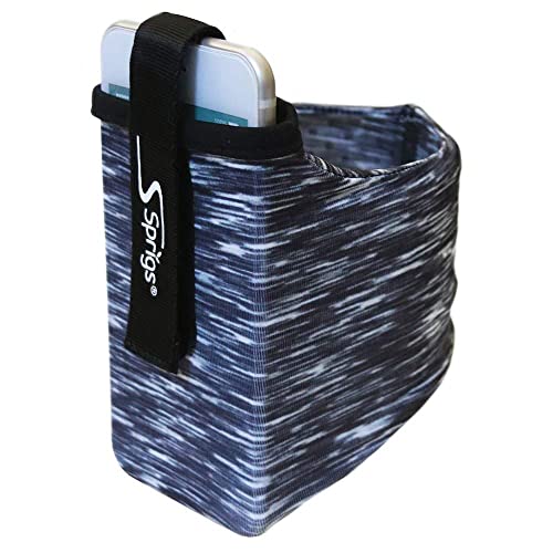 Sprigs Phone Armband Sleeve for iPhone 14, 13, 12, 11, X Galaxy Z, S22, S21, S20 Google Pixel 7, 6, 5. The Lightest & Most Comfortable Running Armband, Stretches to Fit All Phones with Case for Women & Men - color: Black Melange, size: Medium