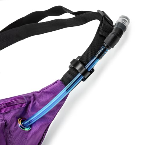 HY-FAN Hydration Fanny Pack with Bladder, 17oz BPA-Free, Hands-Free Design, Secure Pockets, Ideal for Athletic Outdoor Activities, Travel and More - Purple - color: Purple