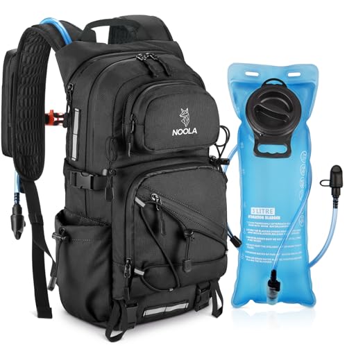 NOOLA 22L Hydration Hiking Backpack with 3L Water Bladder for Women and Men - color: Black, size: 22 Liters