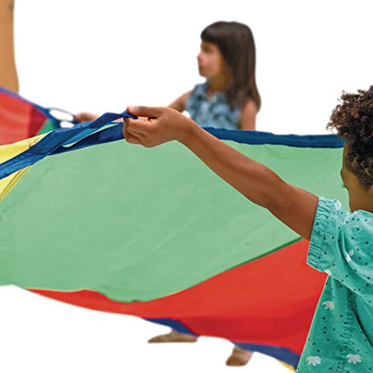 Excellerations Brawny Tough 20-Foot Rainbow Play Parachute for Kids with 16 Handles, Kids Toy (Item # P20) - size: 20' Diameter
