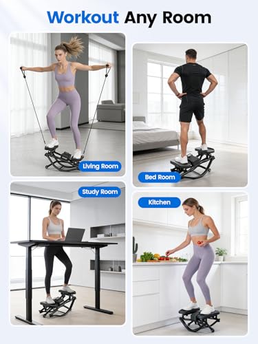 Yagud Rock Stepper Side to Side with Resistance Bands, Rocking Stepper
