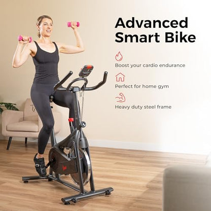 Sunny Health & Fitness Smart Indoor Cycling Bike for Home Cardio Exercise