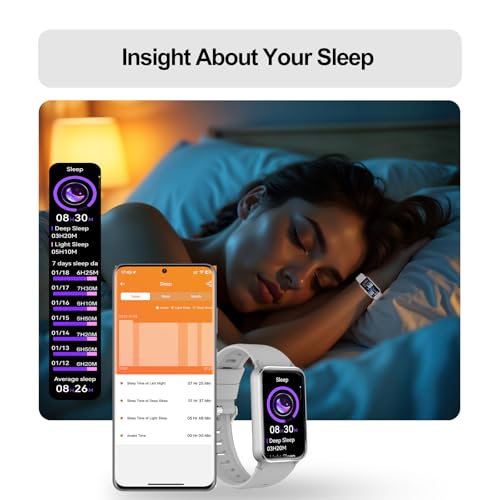 Fitness Tracker (Answer/Make Calls), Smart Watch for Women Men, with 1.47″ AMOLED Always-On Display, 24/7 Heart Rate, Sleep Tracking, 110+ Sport Modes, Waterproof, Compatible for Android Phone - color: Silver