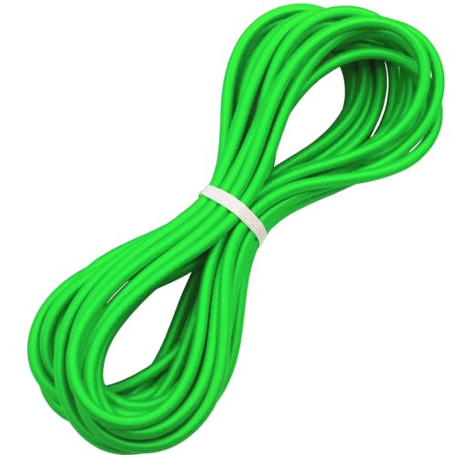 1/4" Elastic Bungee Shock Cords, 25 Feet Marine Grade Kayak Heavy Stretch String Rope & Tie Down Trailer Straps for DIY Projects Green - color: Green, size: 1/4" x 25'