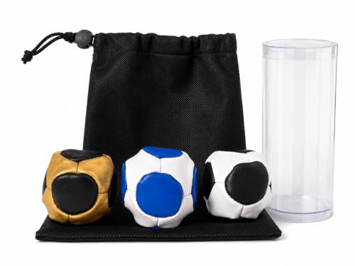 Footbag Set, Durable Soccer-Style Kick Balls & Carry Bag - color: 502-3pcs