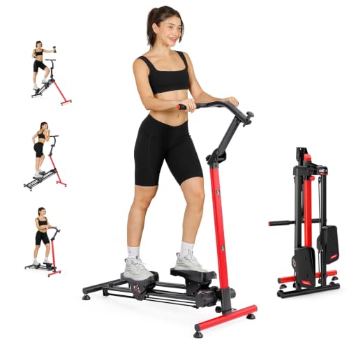 YOLEO Adjustable Resistance Stair Stepper, 3-Mode Folding Stairmaster,660LB - color: V2.0 Ski Machine
