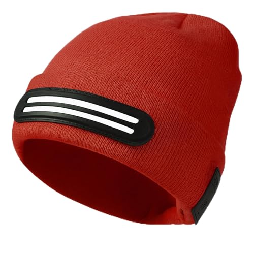 LED Beanie with Light – 230° Wide Beam USB Rechargeable Headlamp Beanie, Warm Winter Knitted Cap for Men & Women, Outdoor Gear & Gifts (Red) - color: Red
