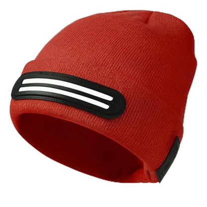 LED Beanie with Light – 230° Wide Beam USB Rechargeable Headlamp Beanie, Warm Winter Knitted Cap for Men & Women, Outdoor Gear & Gifts (Red) - color: Red