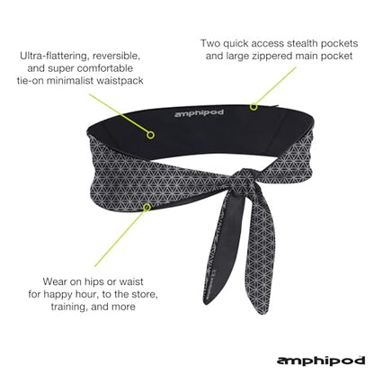 Amphipod TieNgo Stash Belt, Storage Waistpack for Running - OS - color: Black/Reflective