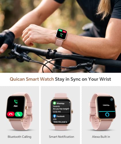 Smart Watch for Women, Bluetooth Calling, Alexa built-in, iOS Android - color: Light Pink
