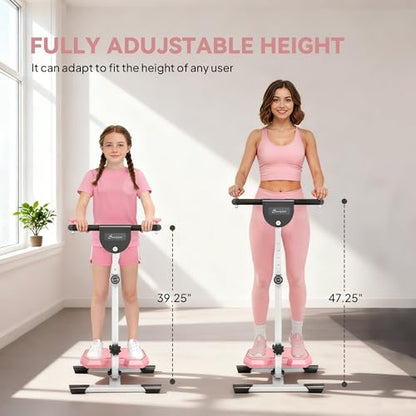 Soozier Foldable Ab Twister Board Screen Twist Shape Abs Trainer - color: Pink