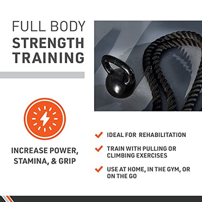 Body Sport Training Rope – Thick Battle Rope for Home or Gym Use, Long Durable Workout Rope – Made with Super-Strong Poly-Twine – Stands Up to Repeated Use Indoors & Outdoors - size: 2 in. Diameter x 40 ft. Length